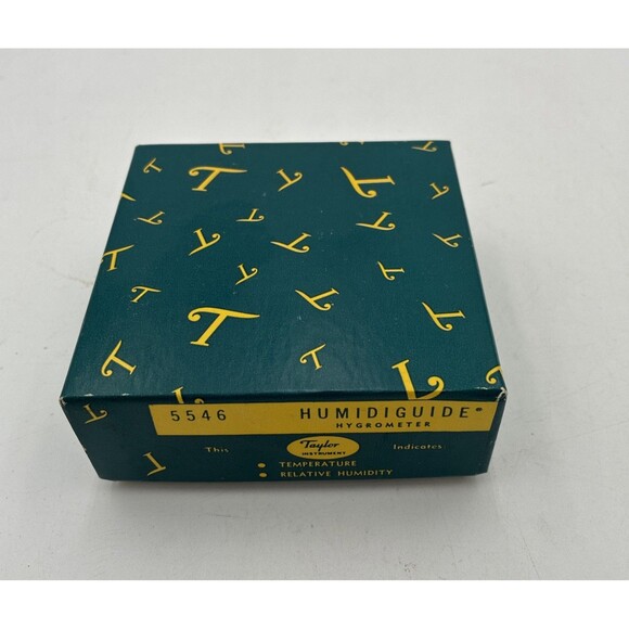 Vintage 3.5" Square Taylor Temperature Humidity Humidiguide Desktop Thermometer - Picture 6 of 6